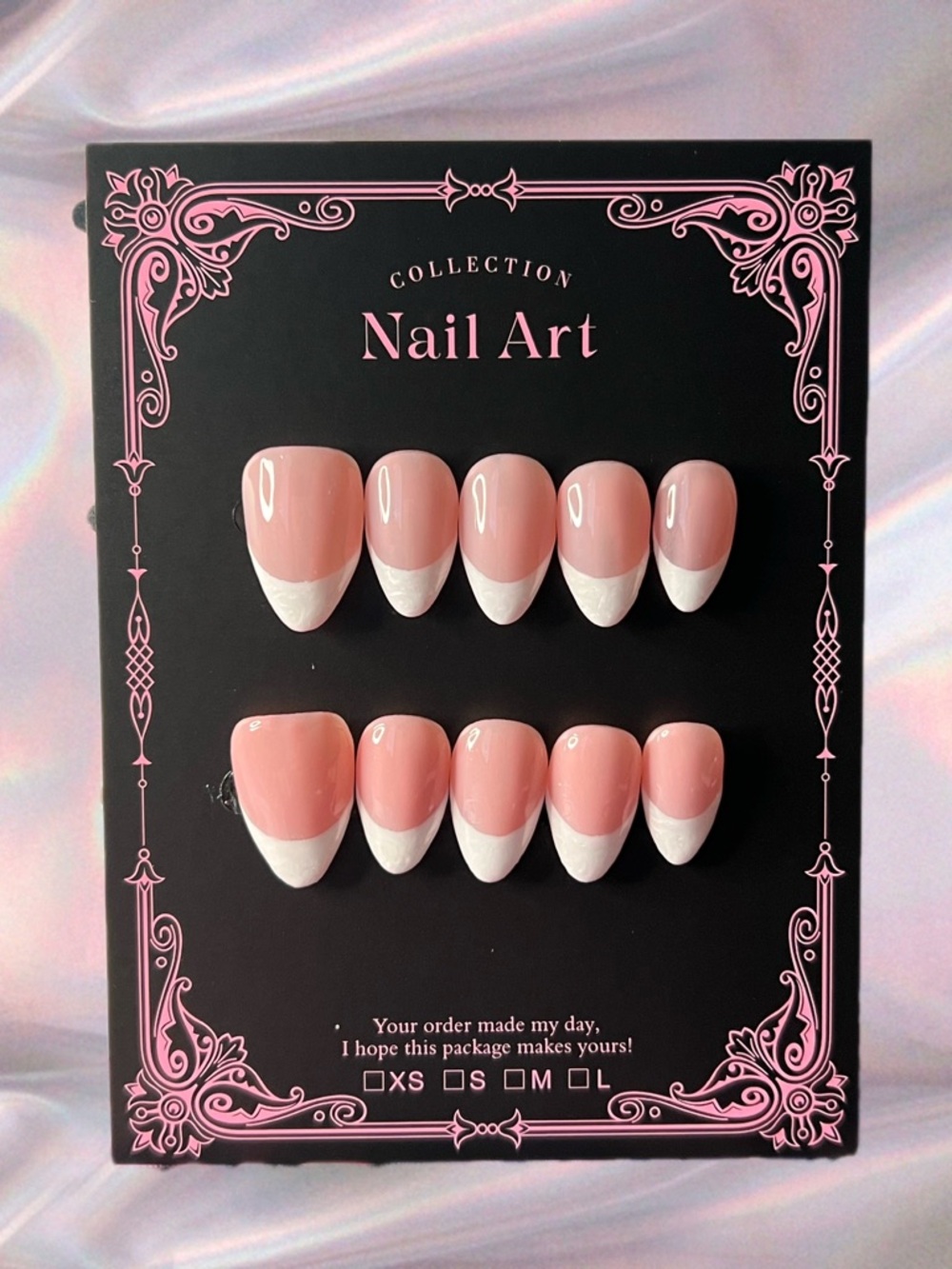 Pink and White French Tip Press-On Nails